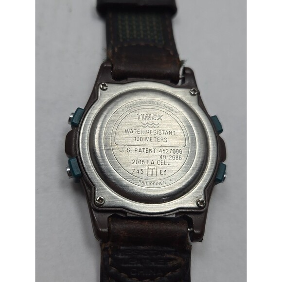 Timex Atlantis 100 Indiglo Night Mode Digital 100M New Battery 745 Teal Bezel WR - Picture 12 of 13